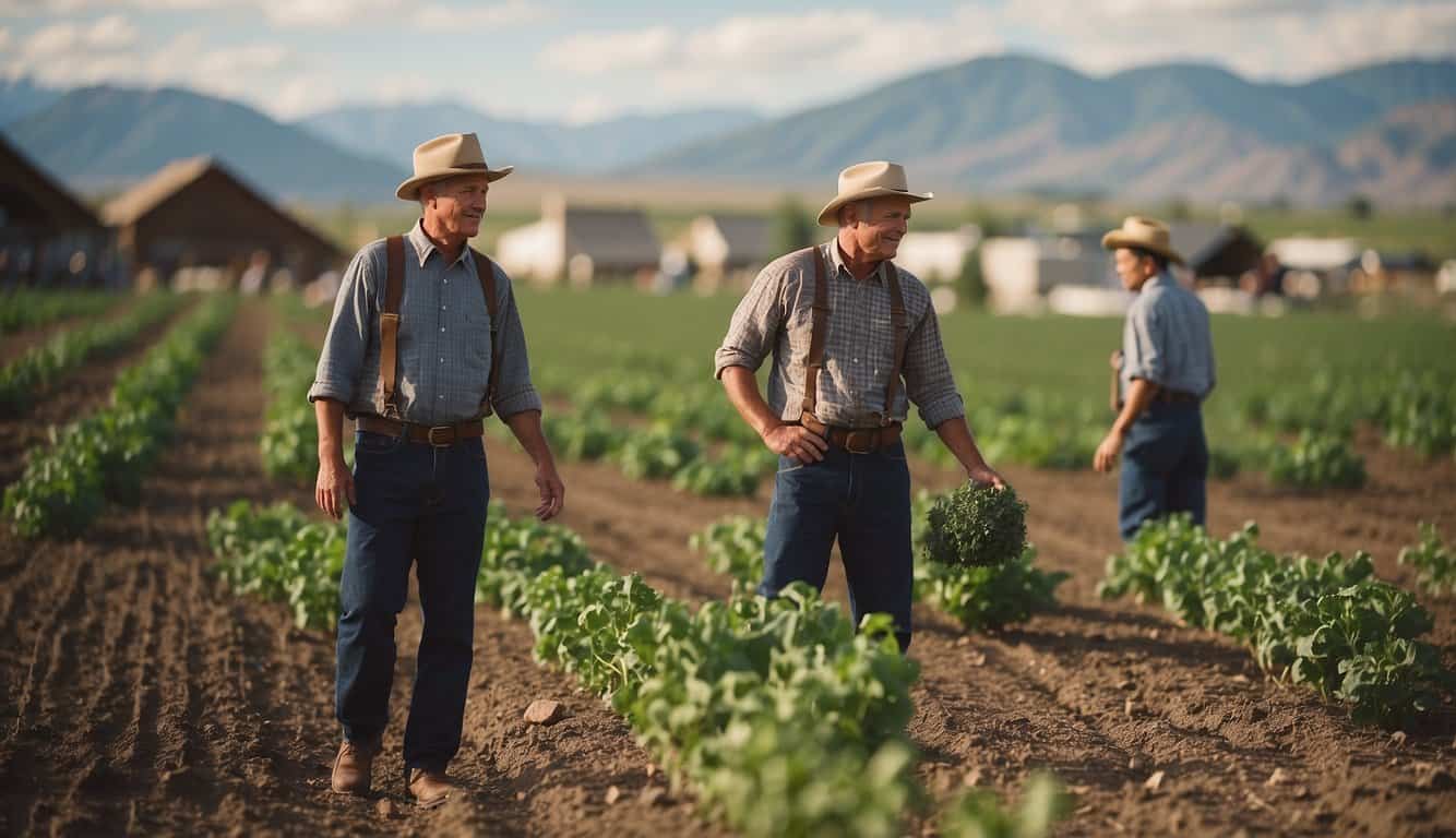 Mormon settlers clear land, build homes, and plant crops in the growing town of Driggs